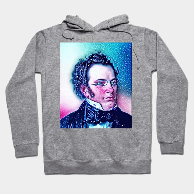 Franz Schubert Snowy Portrait | Franz Schubert Artwork 12 Hoodie by JustLit